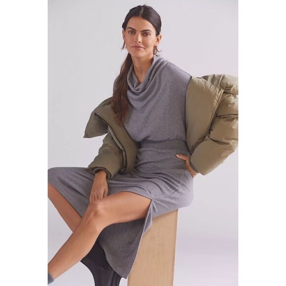 Anthropologie - Daily Practice by Anthropologie Draped Cowl Neck Maxi Dress - Picture 1 of 11